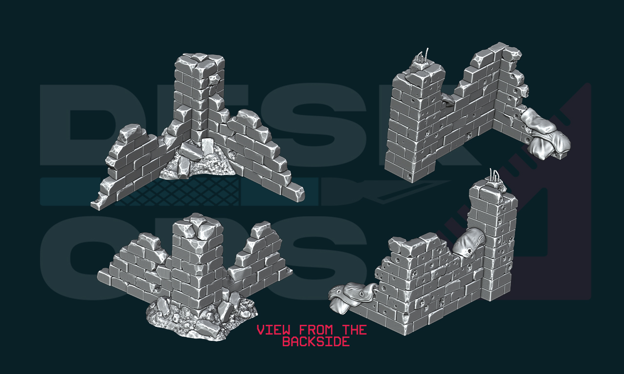 Fortified Ruined Wall Set
